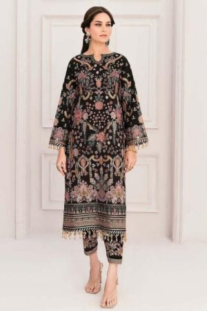 Baroque Heavy Embroidered Addawork Formal Bridal Collection-Black