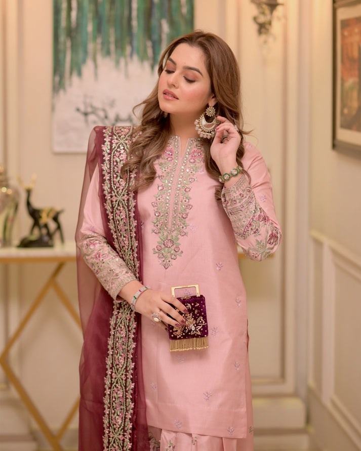 Sheenora - Lilac Serenity - Raw Silk Embroidered - Image 2