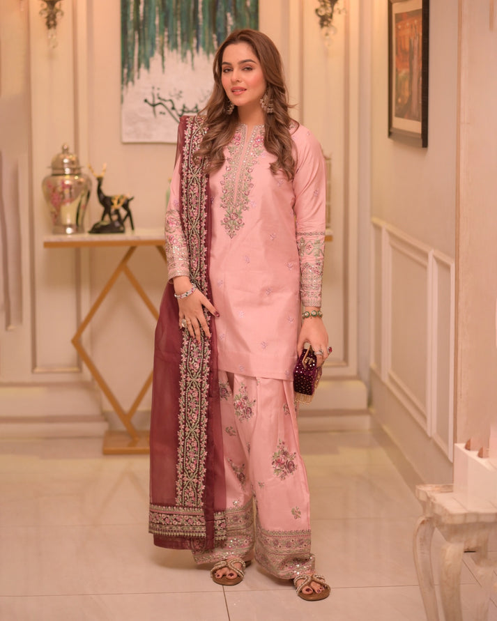 Sheenora - Lilac Serenity - Raw Silk Embroidered - Image 3