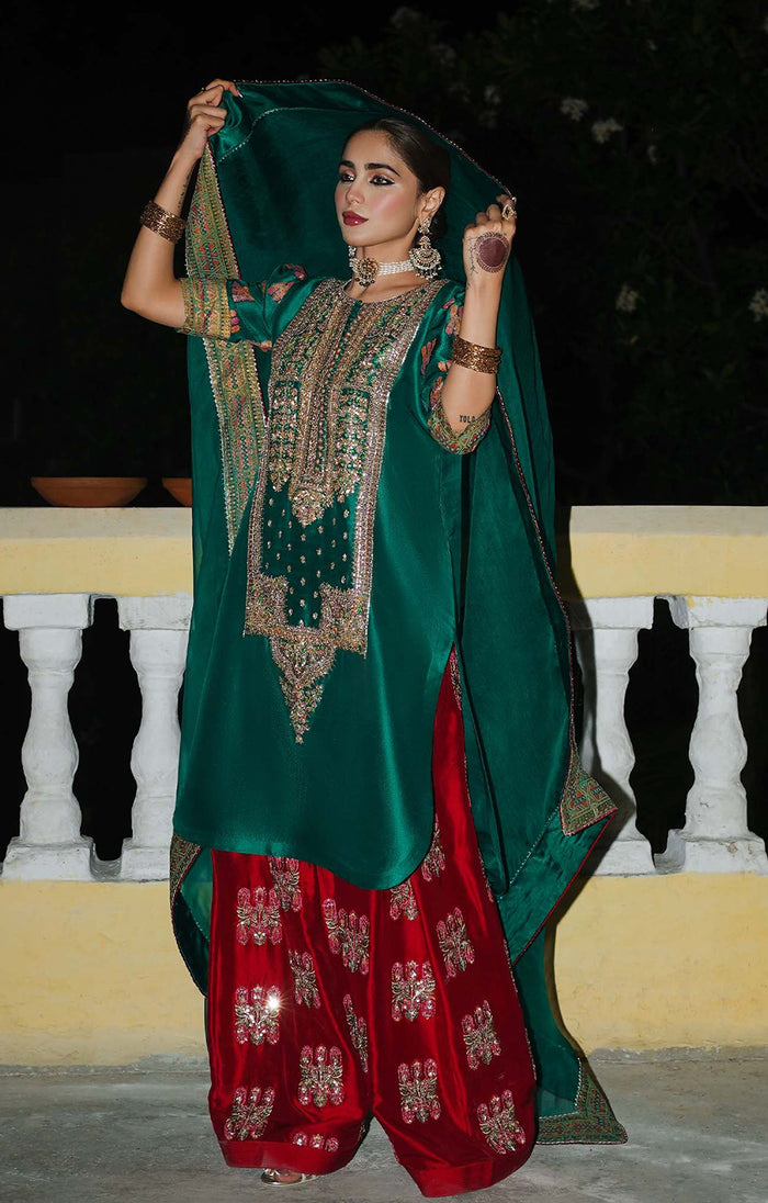 Hussain Rehar Raw Silk Beryl - Image 2