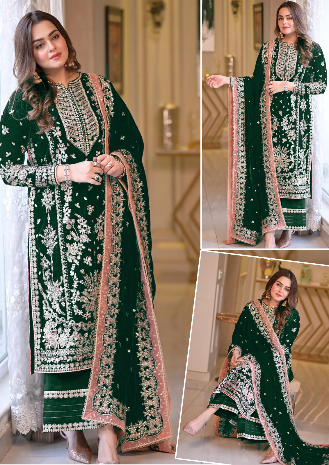 ZAREEN LUXE – Premium Organza Embroidered Dress